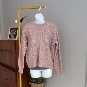 LC Lauren Conrad Blush Cable Knit Sweater